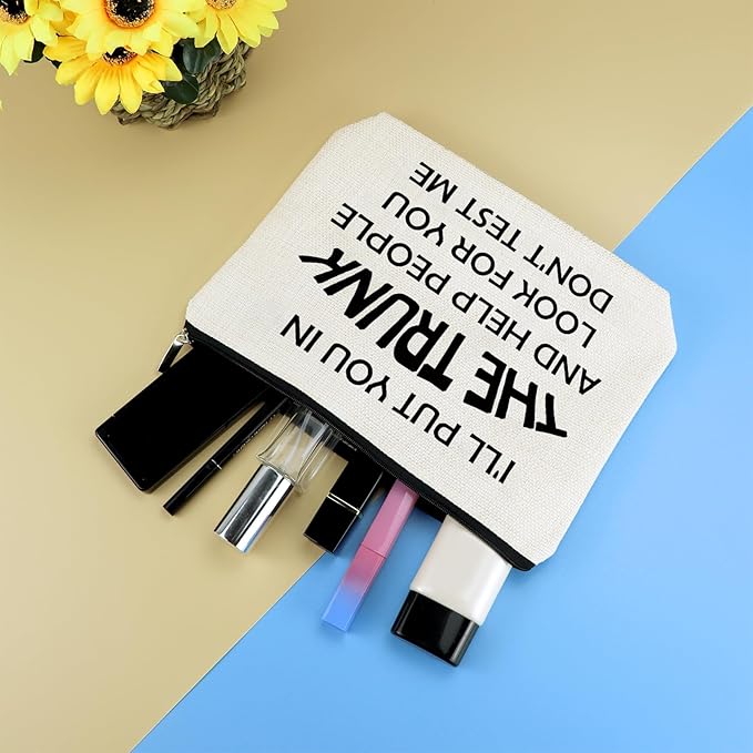 True Crime Gifts For Women Friends Makeup Bag Gift True Crime Lover Fan Podcast Lovers Gifts Cosmetic Bag Funny Serial Killer Horror Quotes Gift Birthday Halloween Graduation Present Makeup Pouch