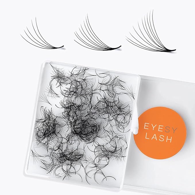 Eyesy Lash 500 Promade Fans - Volume Premade Lash Fans for Eyelash Extensions Pointy Base Handmade Loose Pre Made Eyelashes Middle Stem Soft and Lightweight (5D 0.07 D 9mm)