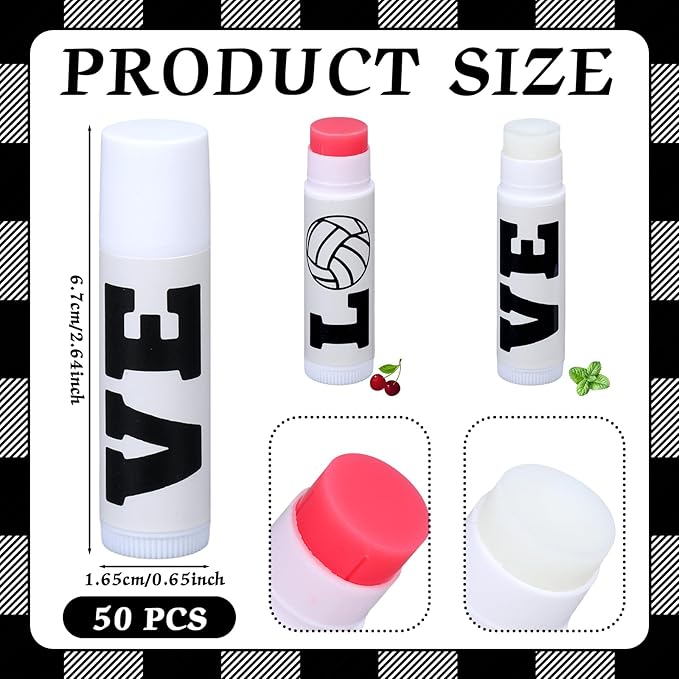 50 Pcs Happy Birthday Lip Balm Volleyball)