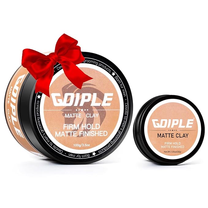 2PCS Hair Styling Clay for Men Firm Hold, Matte Finish Hair Clay Hair Paste for Men Water Based Matte Texture Pomade Mens Hair Products Add Volume, Firm Hold Clay Pomade Ideal for All Men's Hair Types