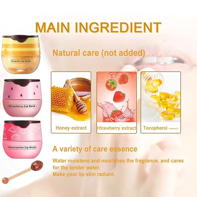 3 PCS Bee Lip Mask Honey Watermelon