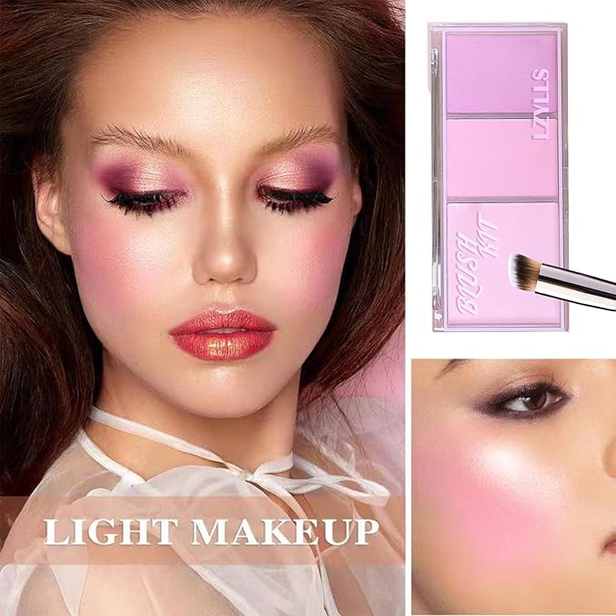 Cream Blush Stick with Brush,Waterproof Multi Cream Blush Skin M1