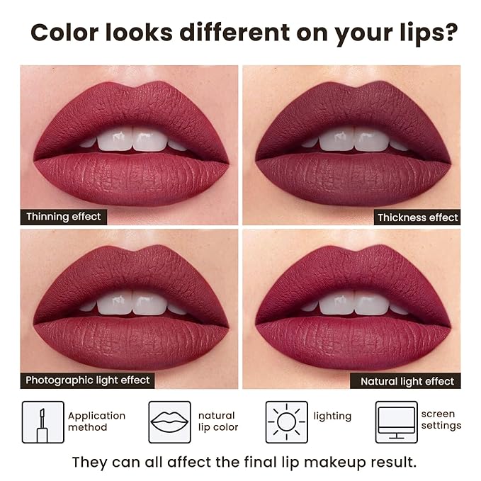 ilembane Multicolor Matte Liquid Lipstick Set 3Pc For Women Deep Red, Black, Classic Red Long-Lasting, Smudge-Proof, Waterproof – High-Pigment, Transfer-Resistant Colors for All-Day Wear