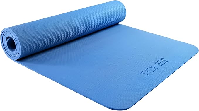 TONE Fitness Yoga Mat 1/4" Thick Non Slip Exercise & Pilates Mat for Home Workouts with Carrying Strap | Multiple Options