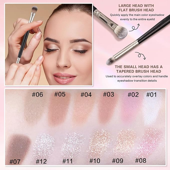 Brown Eyeshadow,Lightweight Matte Eyeshadow Makeup,Ultra-fine Smooth Powder,Lightweight Blendable Formula,Sombras de Ojos Profesional (06 Milk Tea)