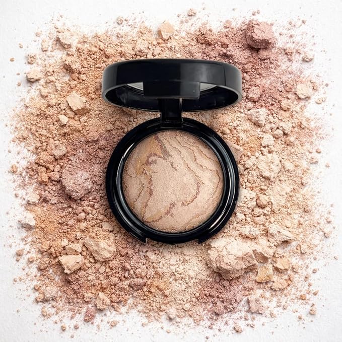K'APEINE Baked Foundation, Pressed Matte Face Powder Balance-n-Brighten & Color Correcting Bake Foundation Makeup Medium Light Fair Brown Base Mak up for Poreless Smooth Finishing, Shine Control-01#