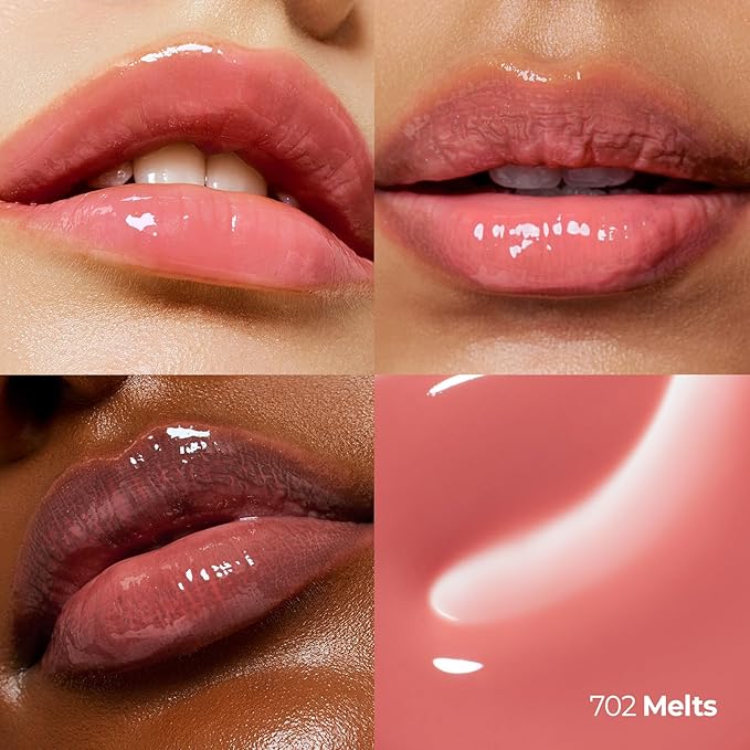 Laka Fruity Lip Glotioner, 10ml/0.33 fl.oz, Lip Gloss with High Shine Vivid Colors, Jelly tip for Hygienic & Easy Application, K-Beauty (#702 Melts)