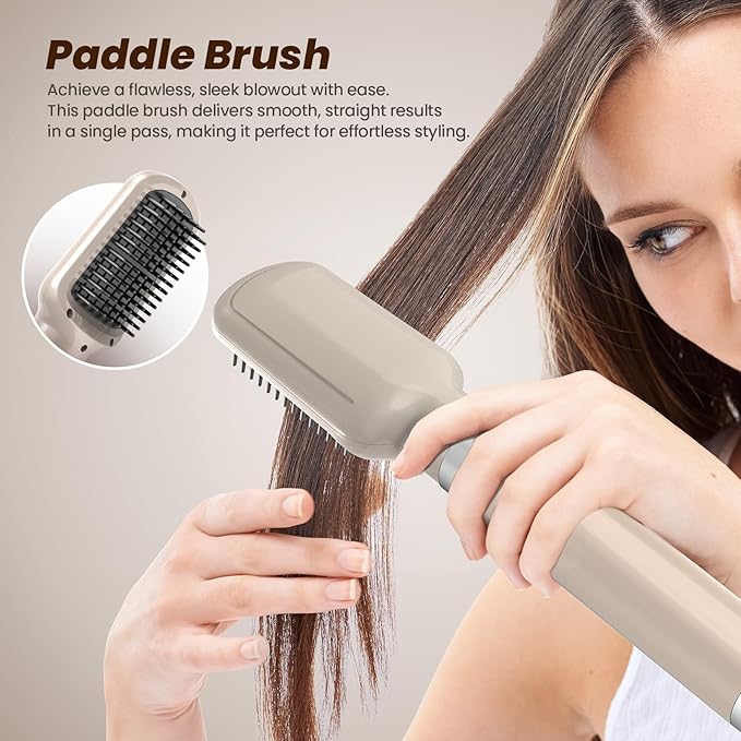 6-in-1 Ionic High-Speed Hair Styler - 110,000 RPM Professional Multi-Styler System with 2 Auto-Curling Barrels - Fast Drying & Volumizing Technology for All Hair Types