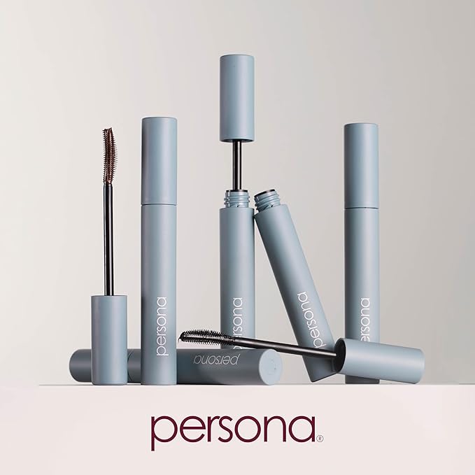 PERSONA Volumizing Brown Tubing Mascara | Lift, Lengthen & Define | Buildable Volume Without Clumps | Long-Wear, Water-Removable | Vegan, Cruelty-Free & Gluten-Free (0.33 fl oz) | Made in Italy