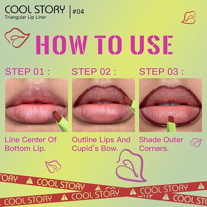 COOL STORY Lip Liner Pencil Stain Long Lasting Waterproof Makeup