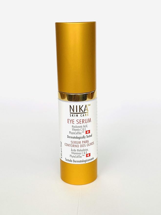 NIKA SKIN CARE - Eye Serum with Vitamin C & E, Hyaluronic Acid, Caffeine, and Swiss Apple Stem Cells - Day & Night