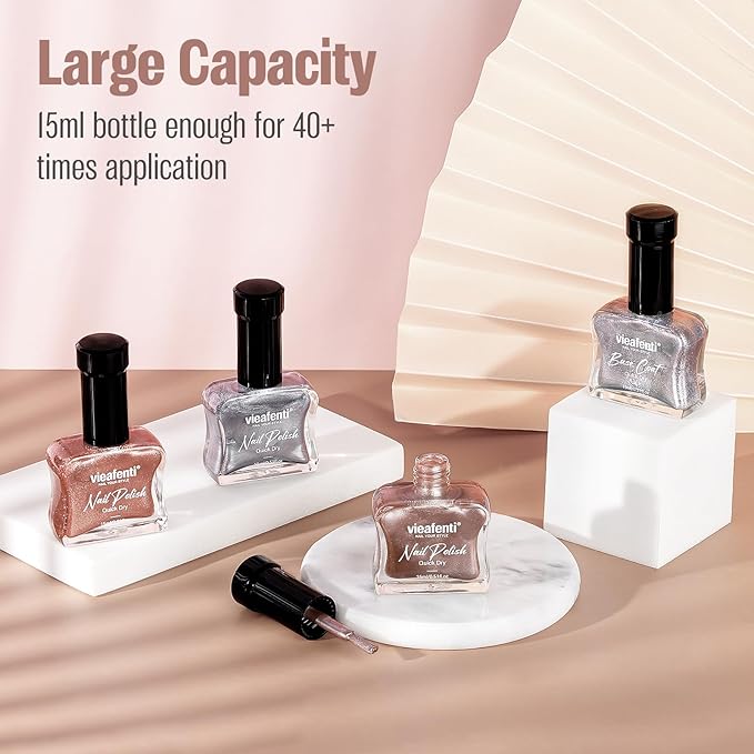 Cat Eye Nail Polish 15ml Quick Drying Nail Polish with Magnet Regular Champagne Cateye Air Dry Oil-Base Glossy Magnetic Nails Polish Non Gel DIY Nail art Home Salon