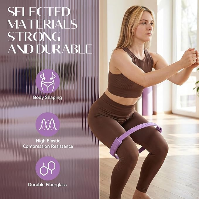 Pilates Ring Set for Women, Pilates Ring and Ball Set with 5-Level Resistance Bands for Core Strength, Stretching, Toning & Full Body Home Workout Pilates Equipment