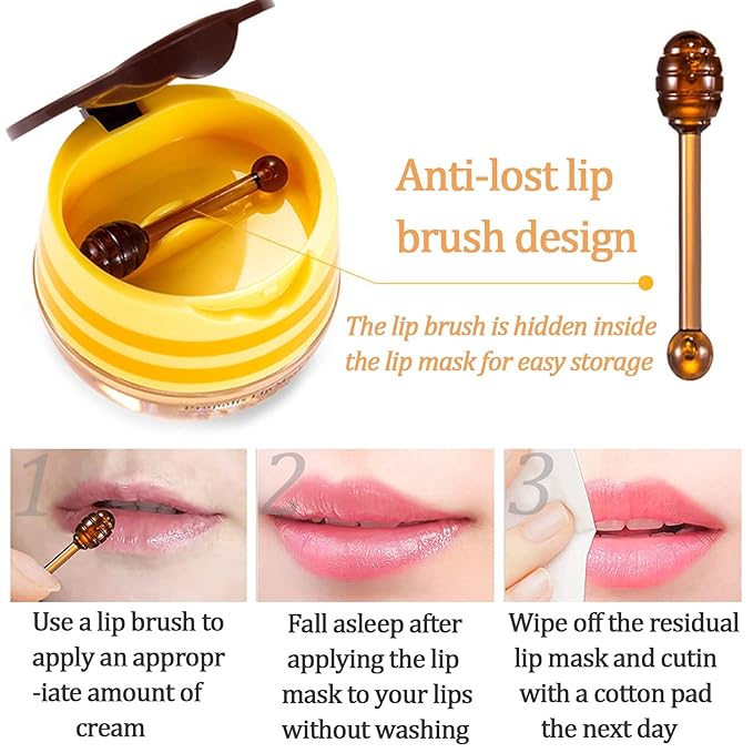 Watermelon Sleeping Lip Mask,Bee Lip Balm Care(Watermelon)