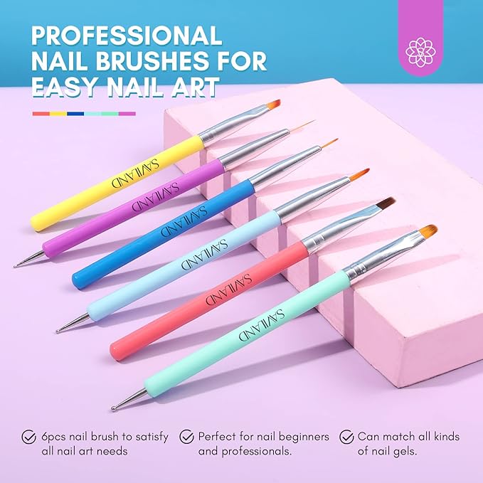 Saviland 6pcs nail art brushes