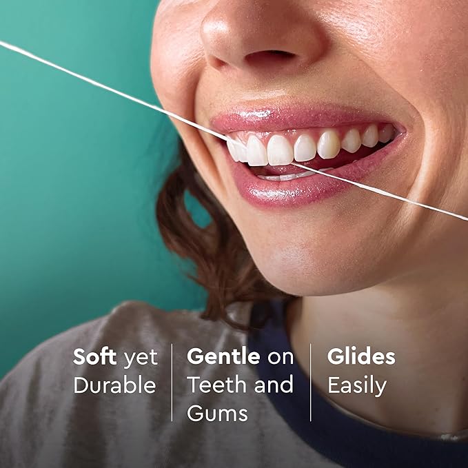 Smile Expanding Floss, Premium Woven Waxed Dental Floss, Natural Mint, Soft on Teeth & Gums, Expands to Grip Plaque, PTFE & PFAS Free, Cruelty Free (2-Pack, 30 Yards Each)
