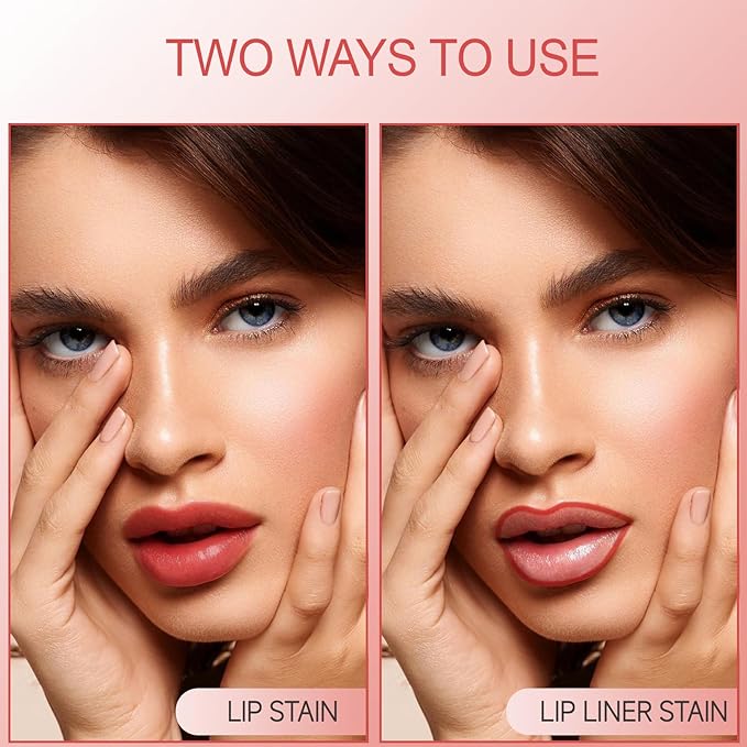 KISSIO Lip Liner Stain,Peel Off Lip Liner,Transfer Proof,Long Lasting and Waterproof,Lips Tint Tattoo,Natural Makeup Stain,Matte Finish,Berry