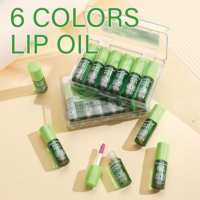 Hydrating Lip Glow Oil,6 Colors Plumping Lip Oil,Color Changing Moisturizing Tinted Lip Balm Lip Tint,Long Lasting&Non-Sticky Refreshing Natural Lip Oil Gloss（Pink Color）