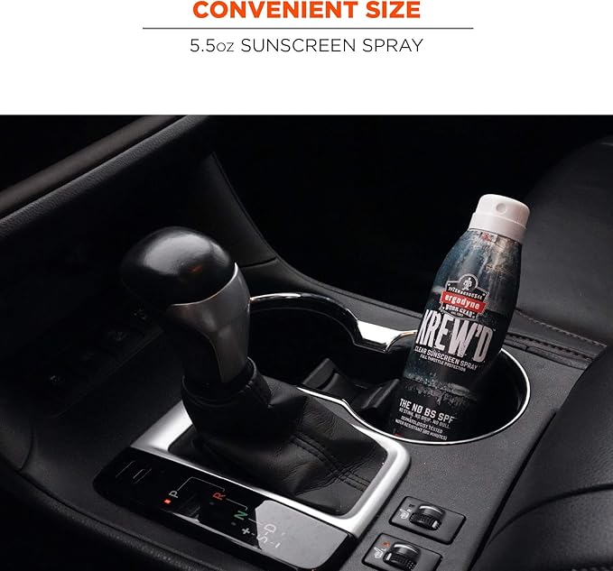 Ergodyne KREW'D 6353 Sunscreen Spray, Broad Spectrum SPF 50, Water Resistant, 5.5 oz, 12-Pack