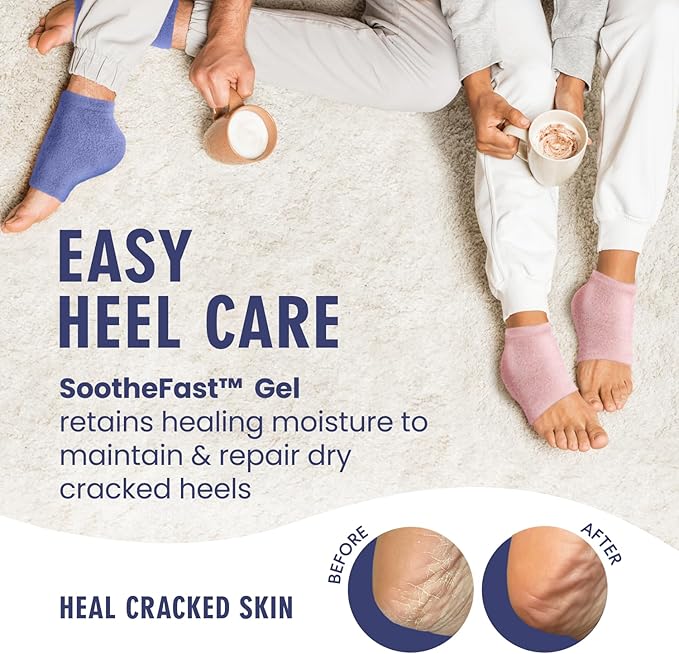 Dr. Frederick's Original Moisturizing Fuzzy Heel Socks for Dry Cracked Heels Treatment - Infused with Olive Oil, Jojoba Oil and Vitamin E - 2 Pairs - Stocking Stuffers for Adults - Lavender Luxury