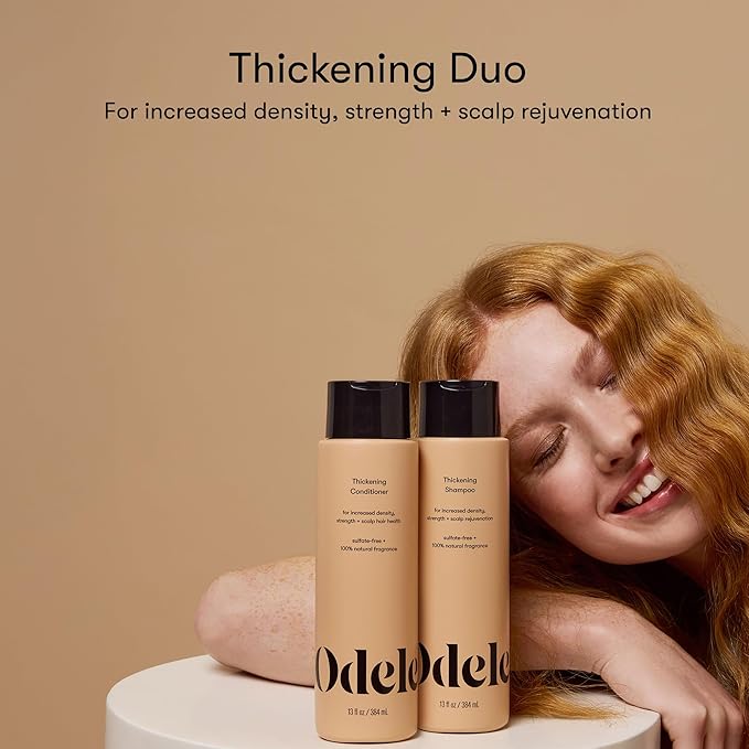 Odele Hair Thickening Shampoo and Conditioner Set, Increases Density & Strength, for Straight or Wavy Hair Types, 13 Fl Oz Each (Pack of 2)