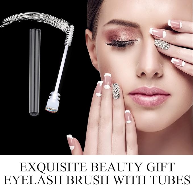 Dming 50pcs Lash brush Mascara wands and tubes Spoolies for eyelash extensions Mascara wand tubes scale white