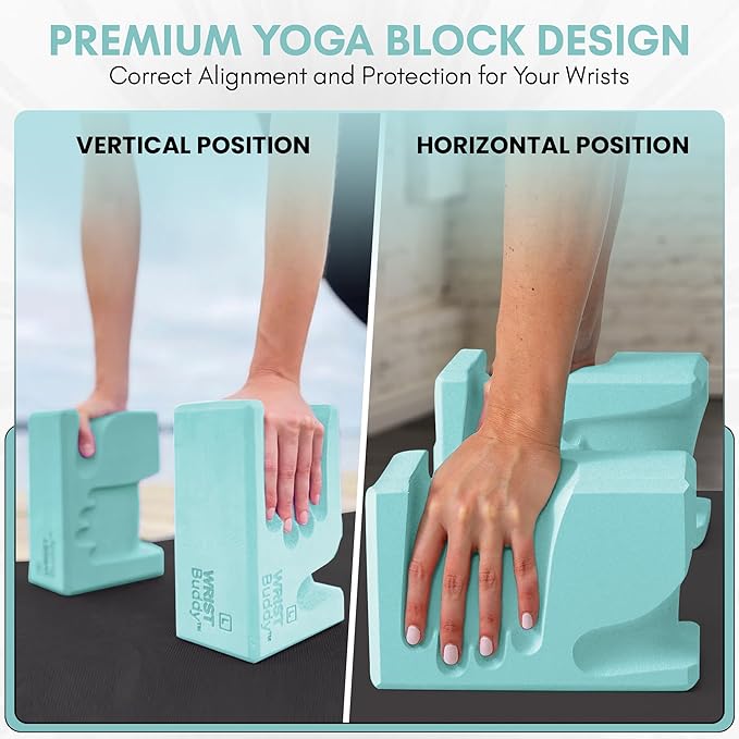 WRISTBuddy® Yoga Blocks 2-Pack (Left + Right) — Ergonomic, Hand-Shaped EVA Blocks for Wrist Relief & Better Grip | Doctor-Designed Support for Yoga, Pilates, Handstands, Push-Ups & Rehab