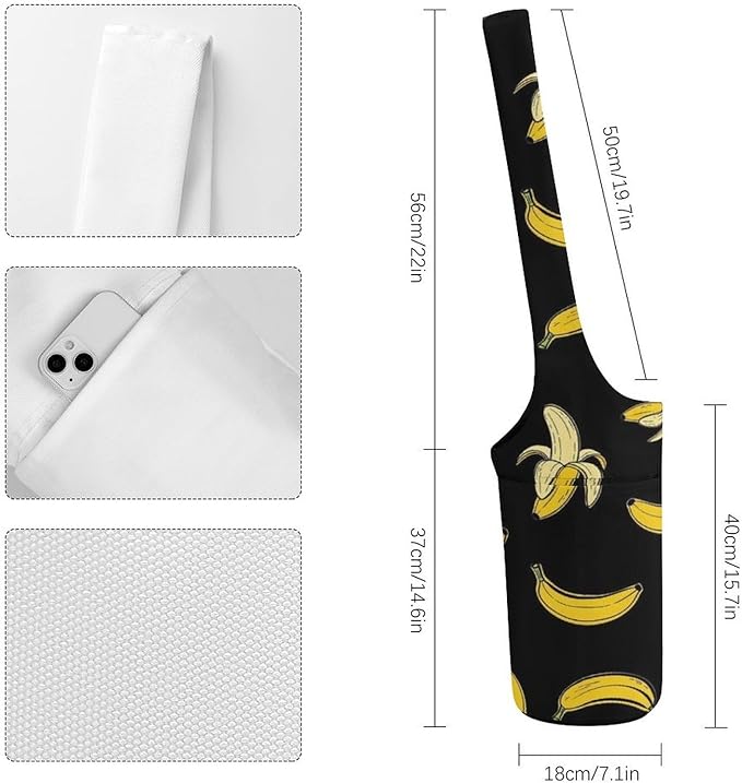 Yoga Mat Bag for Women, Stylish Yoga Mat Tote Sling Carrier Bag, Long Strap Exercise Mats Totes Sport Storage Bag