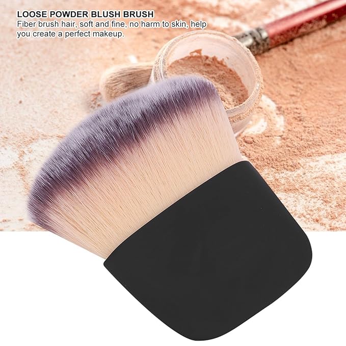 Cunyuer Mini Makeup Brush, Portable Soft Hair Loose Powder Blush Brush Beauty Tool (Black)