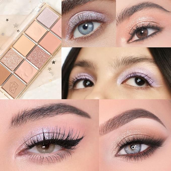 10Colors Nude Pink Rose Gold Colorful Eyeshadow Palette Makeup,Natural Neutral Eye Shadow,Naturing-Looking Long Lasting Waterproof Blendable Hypoallergenic Suitable for Beginners