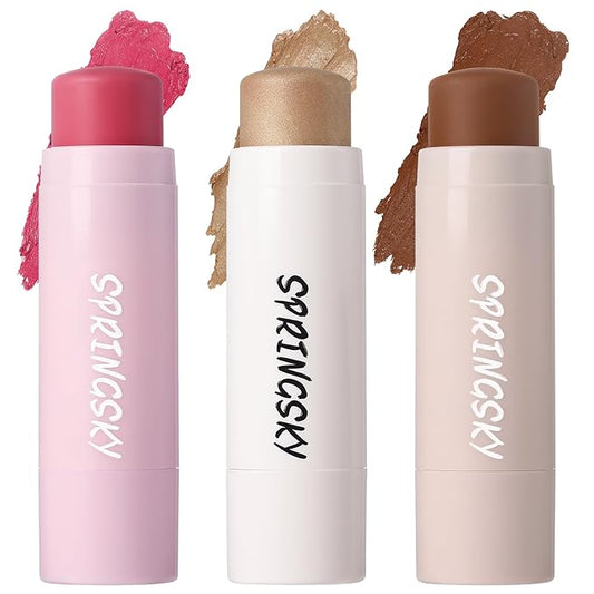 3Pcs Multi-Use Face Makeup Sticks Sets, Blendable Cream