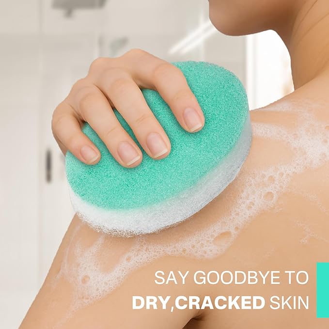 Yiclick Exfoliating Facial Sponge - Daily Cleansing Face Scrubber Exfoliator, Reusable Exfoliating Pads, Makeup Blackhead Remover Tools, Face Scrub Brush, Body Scrubber Sponge for Shower Bath