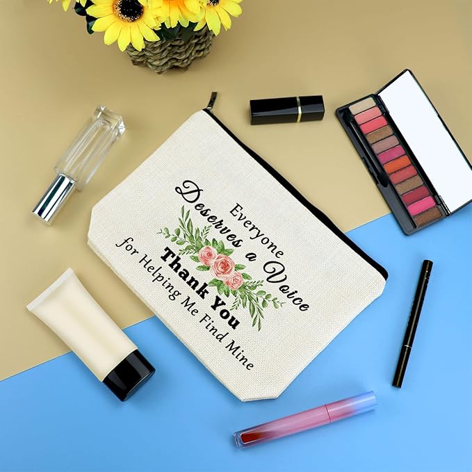 Speech Therapist Appreciation Gift Cosmetic Bag for Women Thank You Gifts for SLP Makeup Bag Speech Language Pathologist Gifts Thanksgiving Christmas Gift Travel Makeup Bags
