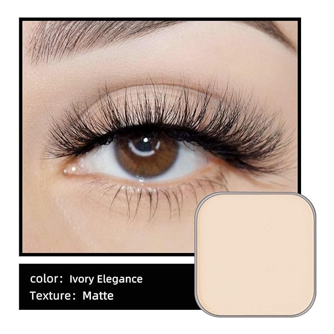 Matte Single Fliier Eyeshadow with Metal Pan, Long-lasting Natural Nude Color No-Makeup Look, Palette Refill, Base Eyeshadow Powder for Empty Magnetic Palette (Ivory Elegance)