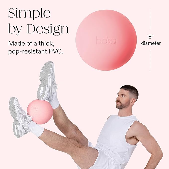 Bala Non-Weighted Exercise Ball - 8" Yoga Ball for Barre, Stretching, Strength & Core Training - Small Pilates Ball Workout Accessory with Mini Pump for Home Gym & Fitness Routines - 100% PVC