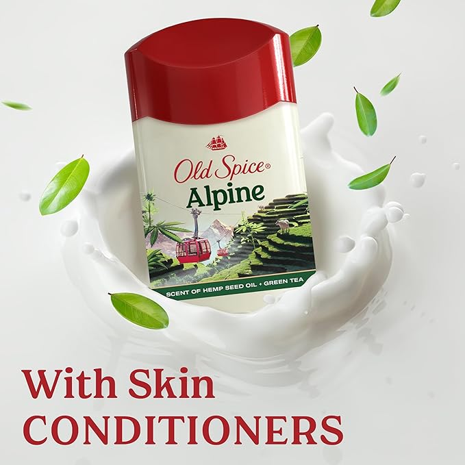 Old Spice Men's Antiperspirant & Deodorant Alpine with Hemp Oil, 2.6oz (Pack of 3)