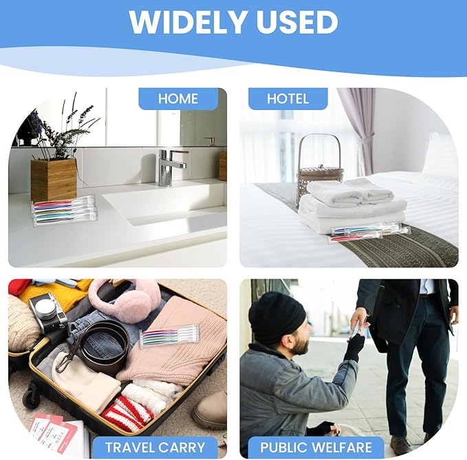 200PCS Disposable Toothbrushes, Individually Wrapped Travel Toothbrushes Bulk, Soft Brush Bristles Travel Single Use Toothbrush for Home Hotel Camping