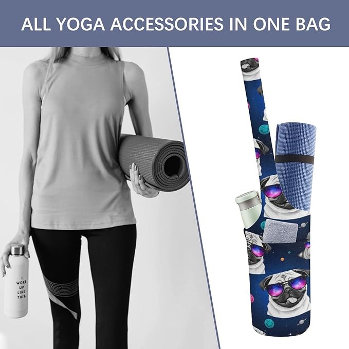 Portable Single Shoulder Yoga Mat Bag Carrier with Pocket Spacious Storage for Yoga Gym Fitness