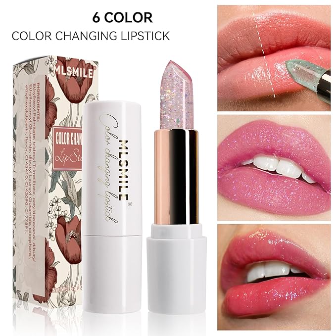 Purple Shimmer Lipstick,Ph Mood Magic Color Lipstick(5#)