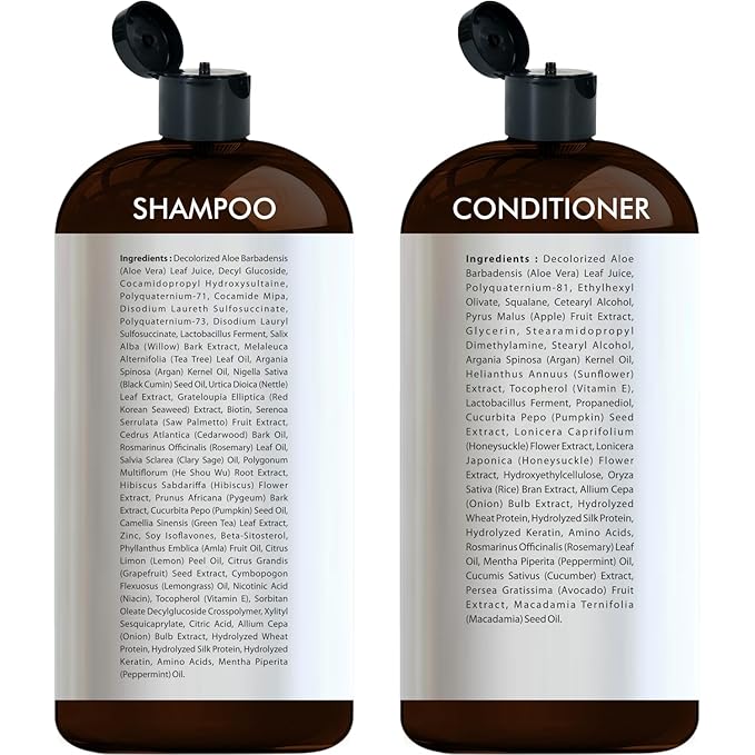 Onion & Amino Acid Shampoo and Conditioner Set – Hair Growth & Strengthening Formula with Biotin, Keratin & Argan Oil – Sulfate-Free, Made in USA - 16 fl oz x 2