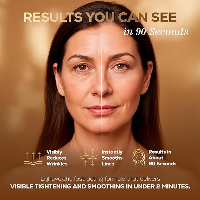 LIVEGOOD Instant Youth Wrinkle Reducer, Face and Eye Smoothing Cream for Fine Lines and Puffiness, Fast-Absorbing Silicate Formula for Temporary Firming and Visible Results in Minutes (30 mL)