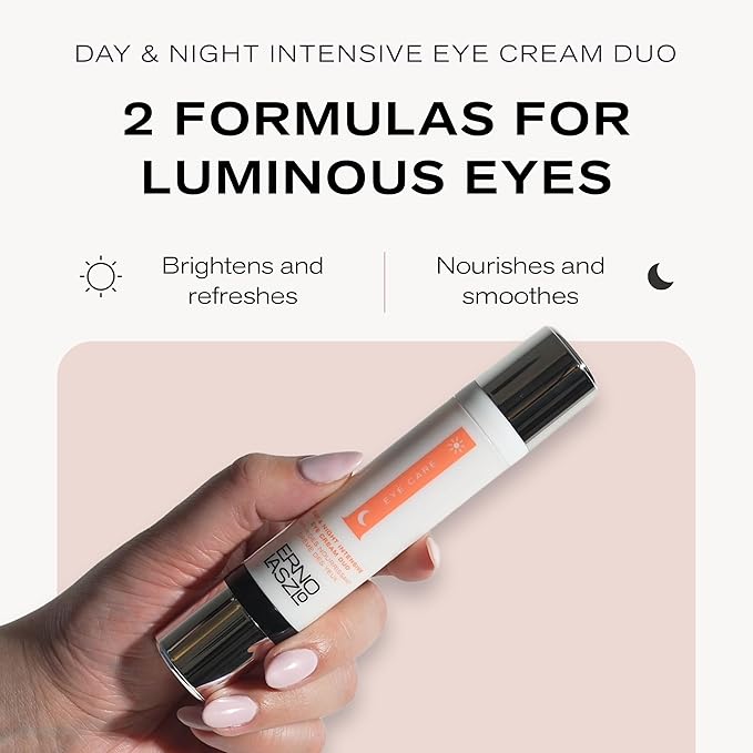 Erno Laszlo Day & Night Anti-Wrinkle Intensive Eye Cream, Mature Skincare, Anti-Aging Eye Cream Helps with Dark Circles, Fine Lines, Crow’s Feet, 2 x 0.27 Fl. Oz.