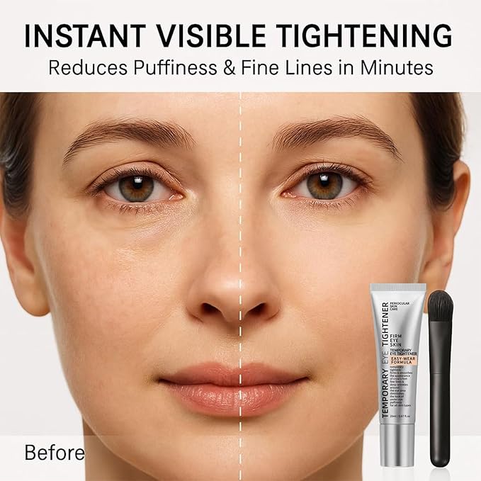 NGTPKY Perfection Eye Tightener Cream 2PCS with 2 Brushes – Instant Firming Lotion for Puffiness, Fine Lines & Wrinkles, Lightweight Easy-Wear Formula, Gentle Skin Care for All Skin Types