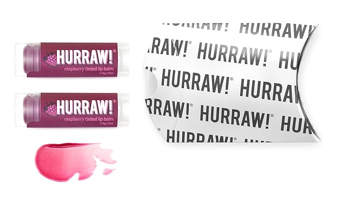 Hurraw! Raspberry Tinted Lip Balm, 2 Palm