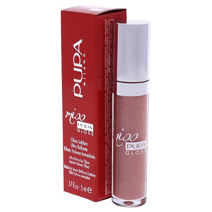 PUPA Milano Miss PUPA Milano Lip Gloss - Shiny, Smooth, Plump - Soft, Innovative Gel Texture - Glides Smoothly On The Lips - For A Moisturizing And Volume Enhancing Effect - 200 Juicy Glaze - 0.17 OZ