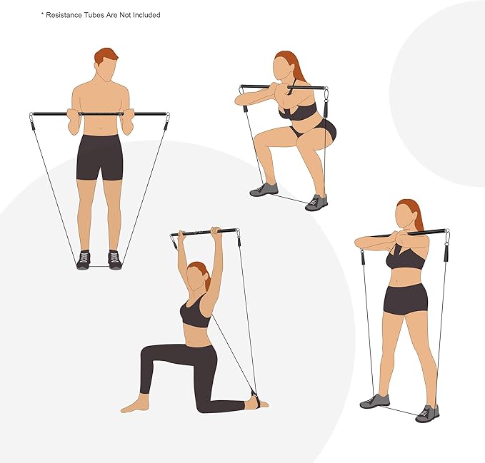 Black 2 Rings Exercise Expandable Workout Spreader Bar