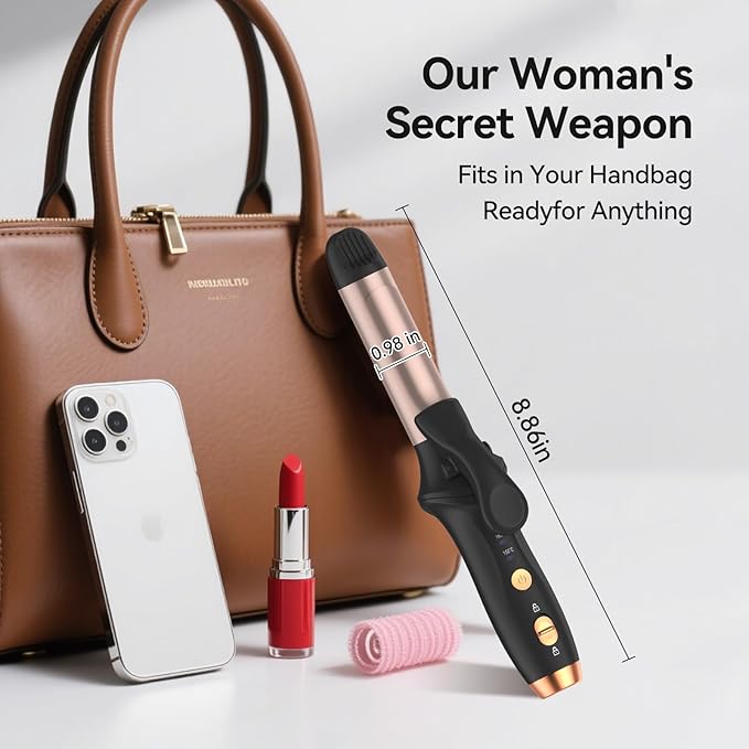 Cordless Curling Iron Hair Curler: Mini USB Rechargeable 4000 mAh 3 Temp Setting Travel Portable 200 Million Negative Ion for Long Short Hair