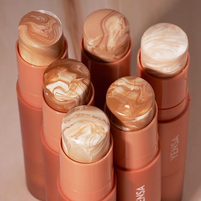 YENSA Super Serum Silk Tinted Foundation Stick - Full Coverage Skin Tint Stick Foundation - Enriched with Vitamin C, Bakuchiol & Ferulic Acid to Brighten & Even Skin Tone - Light 1 (0.35 oz)