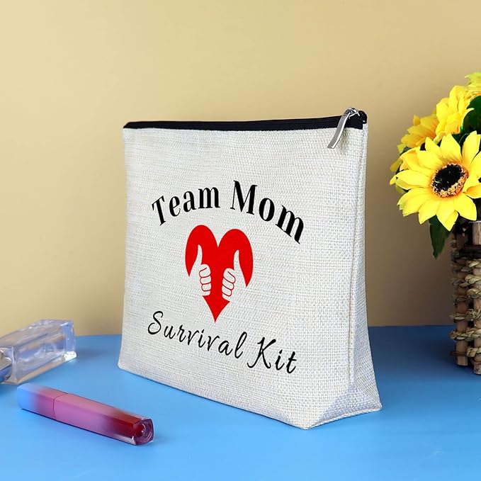 Team Mom Gifts Team Leader Thank You Gift for Women Makeup Bag Cosmetic Bag Pouch Team Mom Appreciation Gifts Birthday Gifts for Coach Mom Baseball Soccer Football Basketball Badminton Swimming Leader