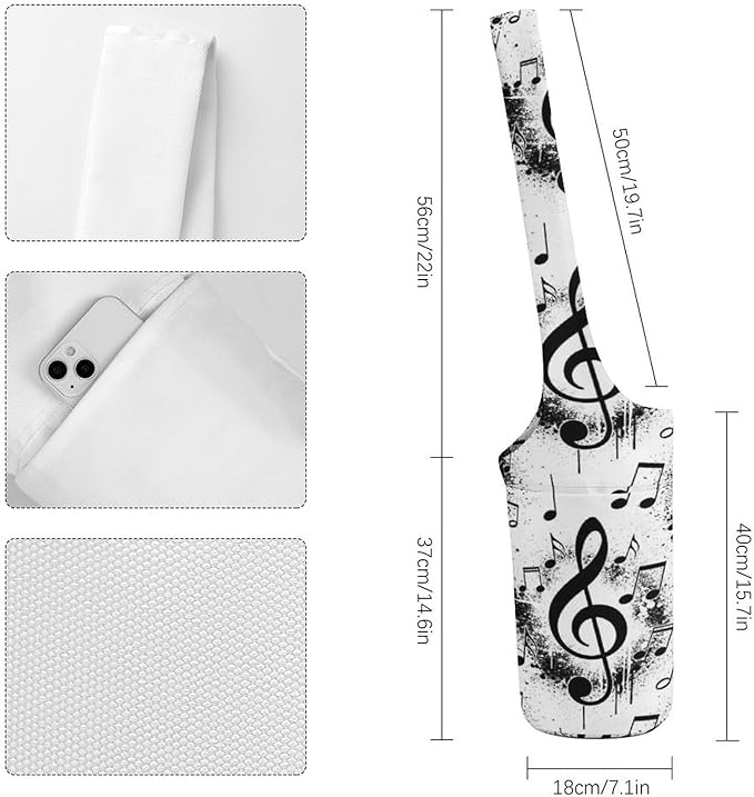 Portable Single Shoulder Yoga Mat Bag Carrier with Pocket Spacious Storage for Yoga Gym Fitness